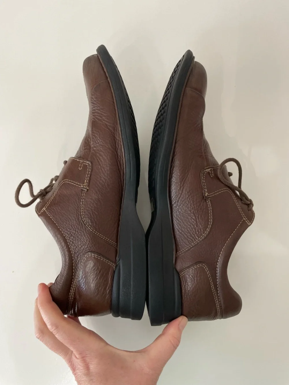 Johnston & Murphy Men's Brown Leather Bicycle Toe Oxford Casual Shoes, size 10